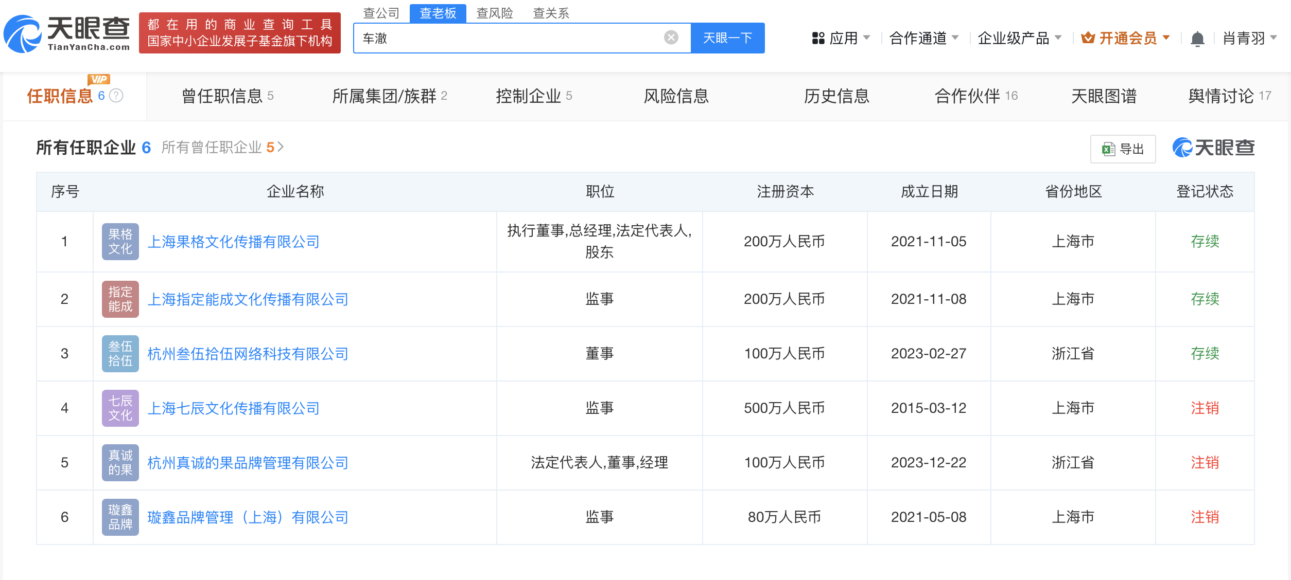 关联揭秘：共任两家公司要职不朽情缘李嘉格与车澈商业(图2)